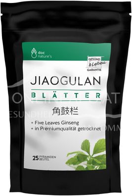 Jiaogulan Blätter im Beutel, 25 Beutel x 2g, Wildwuchs von G&L doc natures
