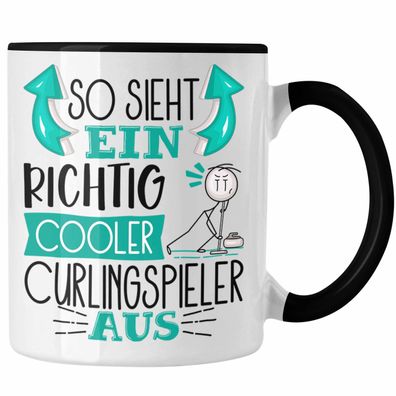 Curlingspieler Tasse Geschenk So Sieht Ein RIchtig Cooler Curlingspieler Aus Geschenk