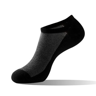 No-Show-Socken für Herren/ Damen, niedrig geschnittener Knöchel, unsichtbar, Schwarz