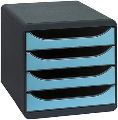 Exacompta 310782D Premium Ablagebox mit 4 Schubladen für DIN A4+ Dokumente. Belast...