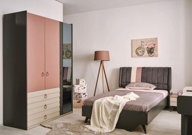 Schlafzimmer Set Bett Nachttisch Kleiderschrank Modern Luxus Setra Set