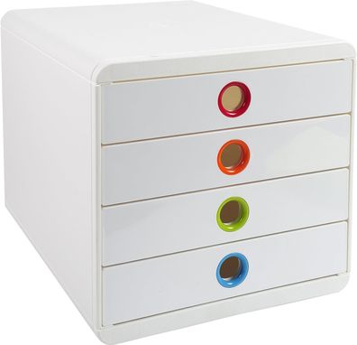 Exacompta 314398D Premium Ablagebox mit 4 Schubladen für DIN A+ Dokumente. Belastb...