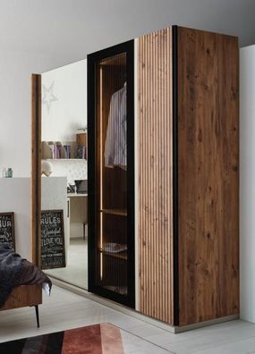 Moderner Kleiderschrank Luxus Holz Schränke Glas stilvolle Schlafzimer