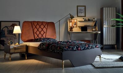 Luxuriöses modern Schlafzimmermöbel Set Bett Nachttisch Schreibtisch neu