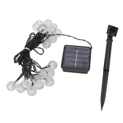 Solar-Kugel-Lichterkette, 20 LEDs, 2 Modi, IP65, wasserdicht, Solar