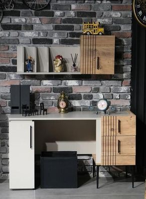 Stilvolle Büromöbel komplett Set Regal Schreibtisch Holz Top-Qualität neu