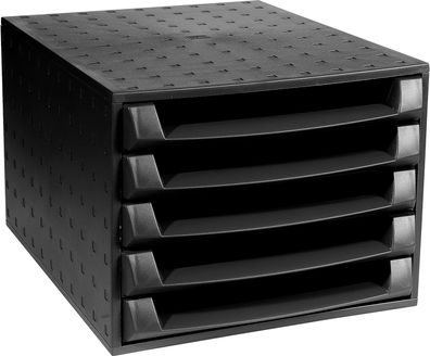 Exacompta 221014D Premium Ablagebox mit 5 offenen Schubladen für DIN A4+ Dokumente...