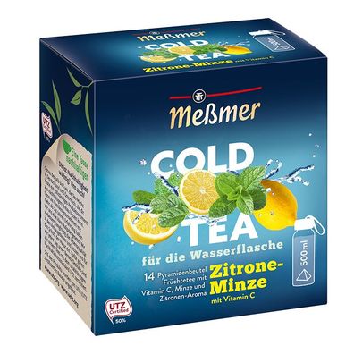 Meßmer Cold Tea Zitrone-Minze, 14 Pyramidenbeutel