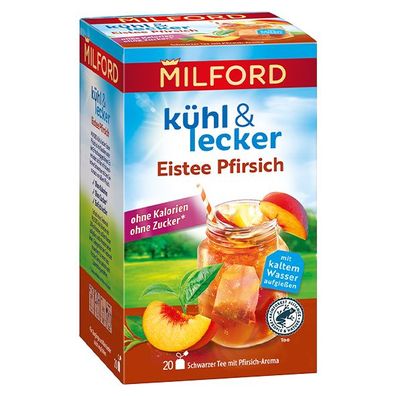 Milford kühl & lecker Eistee Pfirsich, 20 Teebeutel
