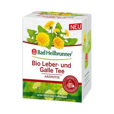 Bad Heilbrunner&reg; Bio Leber- und Galle Tee, 12 Pyramidenbeutel
