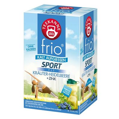 Teekanne frio Sport Fit Kräuter-Heidelbeere + Zink, 18 Teebeutel
