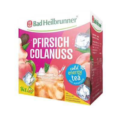 Bad Heilbrunner&reg; Cold Energy Tea - Pfirsich Colanuss, 14 Pyramidenbeutel