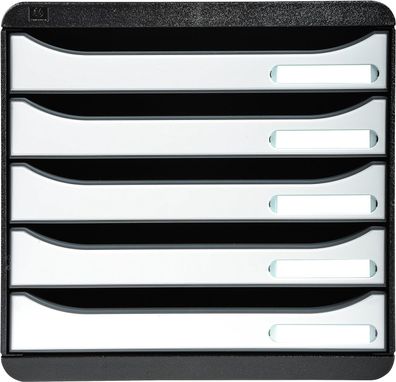 Exacompta 3097213D Premium Ablagebox mit 5 Schubladen für DIN A4+ Dokumente. Stape...