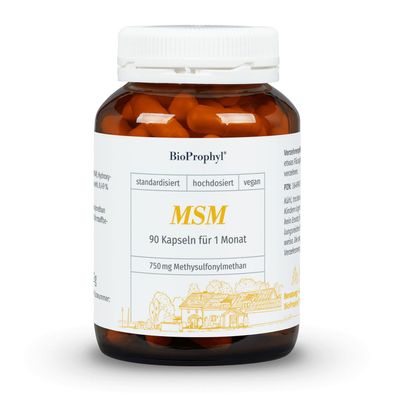 BioProphyl MSM | hochdosiert 750 mg reines Methylsulfonylmethan | 90 Kapseln