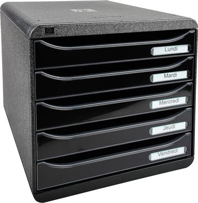 Exacompta 3097214D Premium Ablagebox mit 5 Schubladen für DIN A4+ Dokumente. Stape...