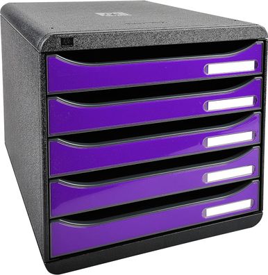 Exacompta 3097220D Premium Ablagebox mit 5 Schubladen für DIN A4+ Dokumente. Stape...