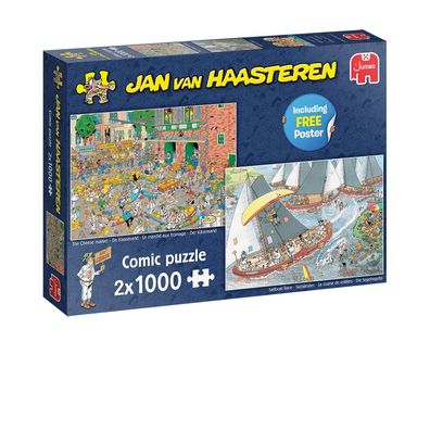 Jumbo Spiele 1110100037 Jan van Haasteren Der Käsemarkt + Die Segelregatta ...