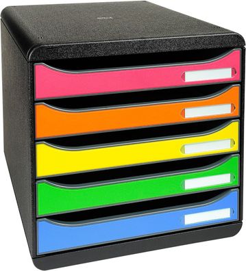 Exacompta 309798D Premium Ablagebox mit 5 Schubladen für DIN A4+ Dokumente. Stapel...