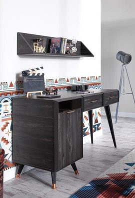 Moderne schwarz Büromöbel Schreibtisch Regal Holz stilvolles Design neu