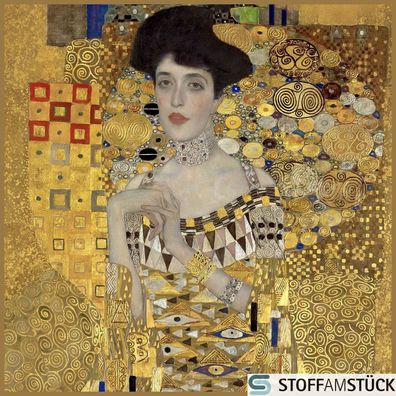 Stoff Kissen Panel Kunstleder Goldene Adele 45 cm x 45 cm bedruckt Gustav Klimt