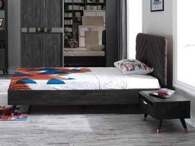 Luxus Schwarz Schlafzimmer Set Komplettes Zimmer Möbel Bett Nachttisch