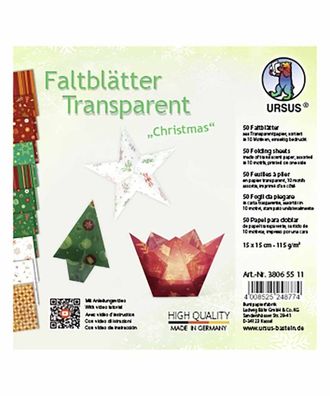 URSUS Faltblätter Transparentpapier Christmas