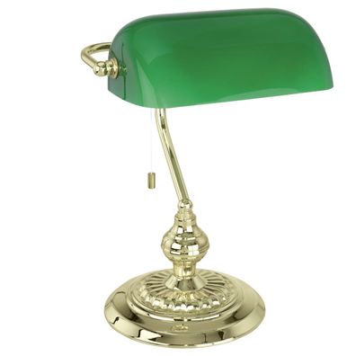 EGLO BANKER Schreibtischleuchte Banker Lampe E27 messing, grün