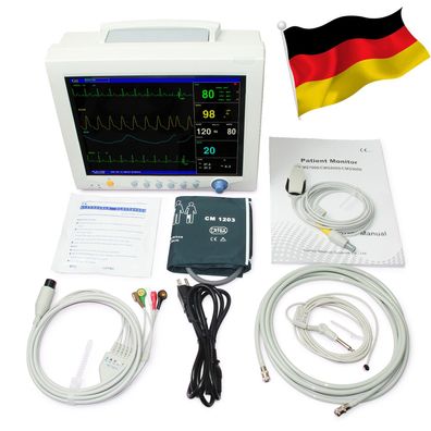Portable Multi-Parameter Intensive Patient Monitor ECG, NIBP, SPO2, TEMP, RESP, PR