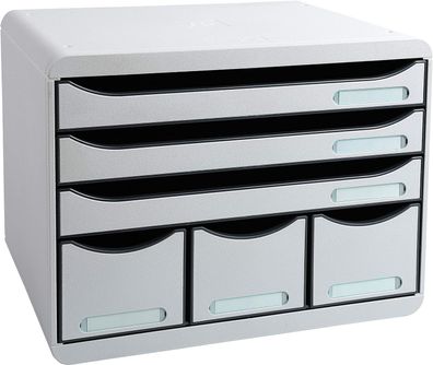 Exacompta 306740D Ablagebox Office Querformat mit 6 Schubladen für DIN A+ Dokument...