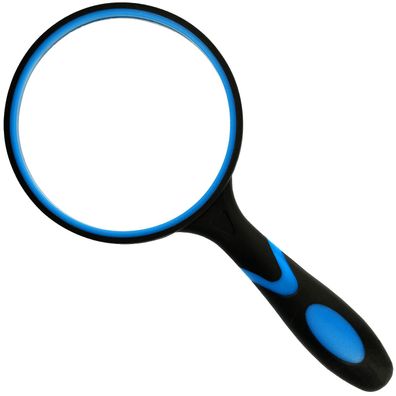 Lupe 3fach Vergrößerung Echtglas bruchsicher 100 mm Linse blau schwarz groß 4x