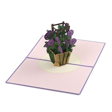 Pop-Up-Karte Rosa Rosen - 3D-Geburtstagskarte für Frauen, Blumen