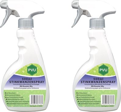 PVU 2x500ml Wanzen Spray gegen Stinkwanzen bekämpfen mit Langzeitwirkung frei EX