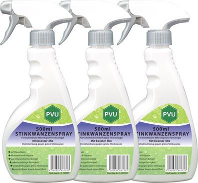 PVU 3x500ml Wanzen Spray gegen Stinkwanzen bekämpfen mit Langzeitwirkung frei EX