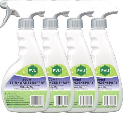 PVU 4x500ml Wanzen Spray gegen Stinkwanzen bekämpfen mit Langzeitwirkung frei EX
