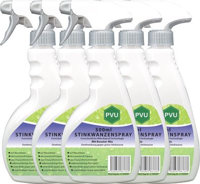 PVU 5x500ml Wanzen Spray gegen Stinkwanzen bekämpfen mit Langzeitwirkung frei EX