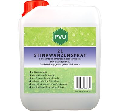 PVU 2L Wanzen Spray gegen Stinkwanzen bekämpfen mit Langzeitwirkung frei EX