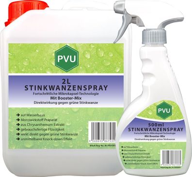 PVU 2L + 500ml Wanzen Spray gegen Stinkwanzen bekämpfen mit Langzeitwirkung frei