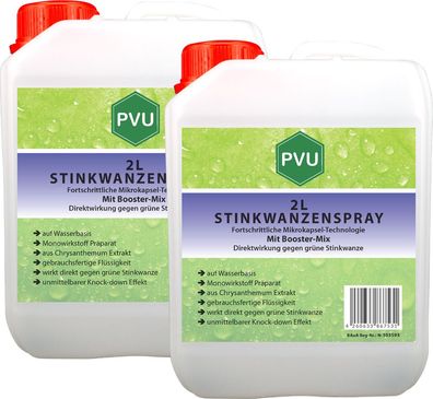 PVU 2x2L Wanzen Spray gegen Stinkwanzen bekämpfen mit Langzeitwirkung frei EX