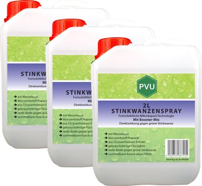 PVU 3x2L Wanzen Spray gegen Stinkwanzen bekämpfen mit Langzeitwirkung frei EX