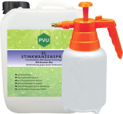 PVU 5L + 2L Sprüher Wanzen Spray gegen Stinkwanzen bekämpfen mit Langzeitwirkung