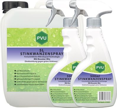 PVU 5L + 500ml Wanzen Spray gegen Stinkwanzen bekämpfen mit Langzeitwirkung frei EX