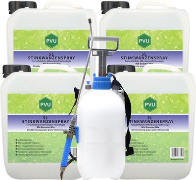 PVU 4x5L+ 5L Sprüher Wanzen Spray gegen Stinkwanzen bekämpfen mit Langzeitwirkung