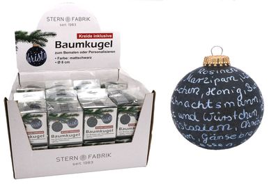 12 x Weihnachtsbaumkugel zum Beschriften 8cm Christbaumschmuck Weihnachtsdeko