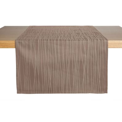 Tischläufer 40x170cm Tischdecke grau Festdecke rechteckig bügelleicht waschbar