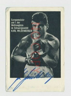 Autograph Autogramm BoxerKarl Mildenberger 1967 #29