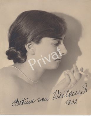 100% Original Autogramme Autograph Bettina von Weil.... 1932 unleserlich L1.04