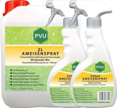 PVU 2L + 2x500ml Ameisenspray Ameisenmittel Ameisengift gegen Ameisen Bekämpfung