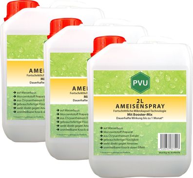 PVU 3x2L Ameisenspray Ameisenmittel Ameisengift gegen Ameisen Bekämpfung