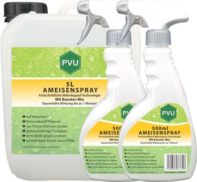 PVU 5L + 500ml Ameisenspray Ameisenmittel Ameisengift gegen Ameisen Bekämpfung