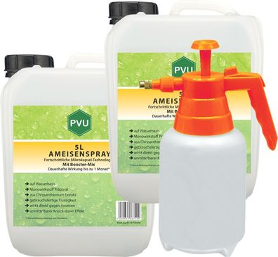 PVU 2x5L+ 2L Sprüher Ameisenspray Ameisenmittel Ameisengift gegen Ameisen Bekämpfung